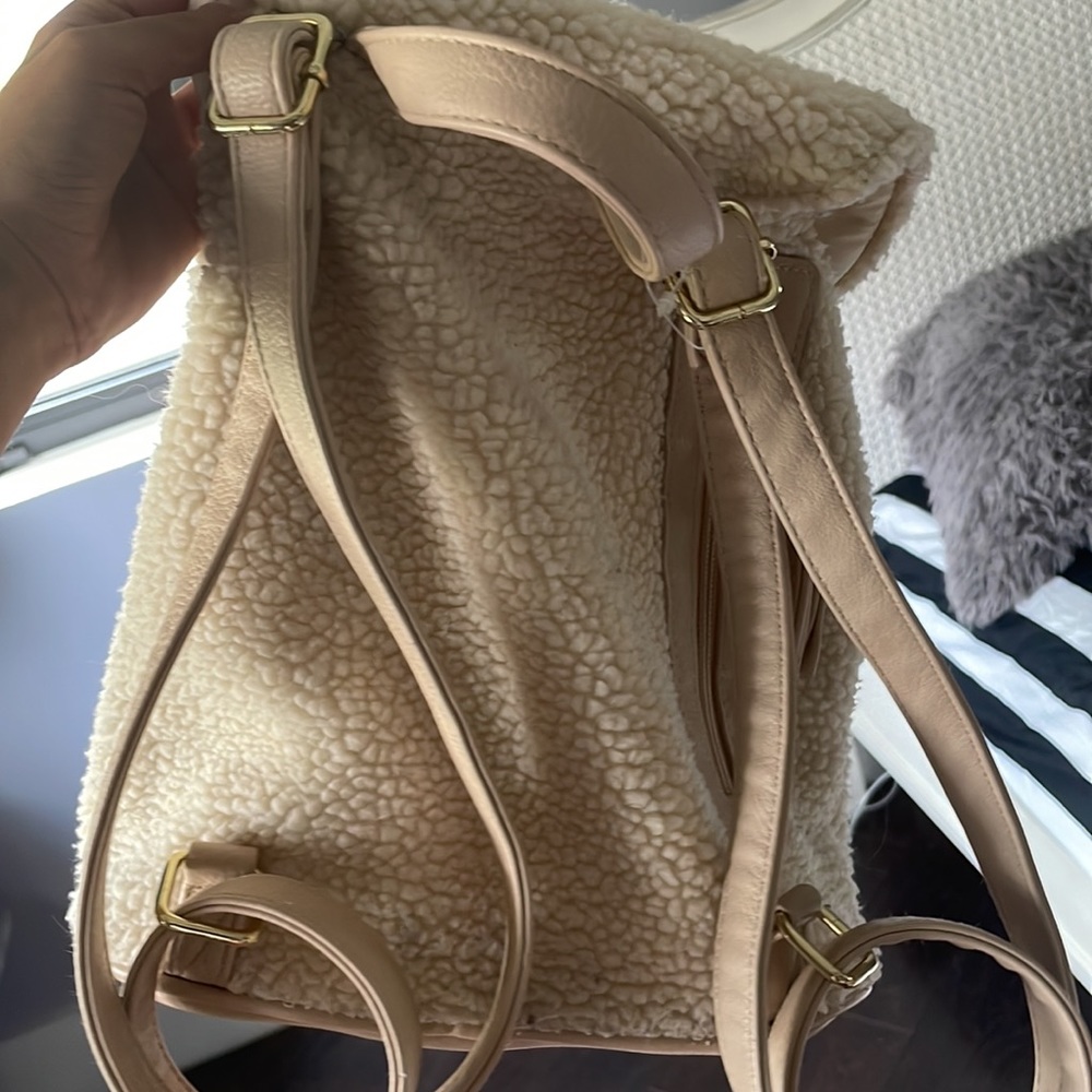 Faux Shearling Mini Backpack - Picture 4 of 5